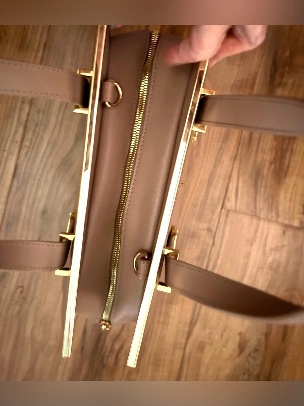 Ted Baker London Leather Satchel with Gold Hardware